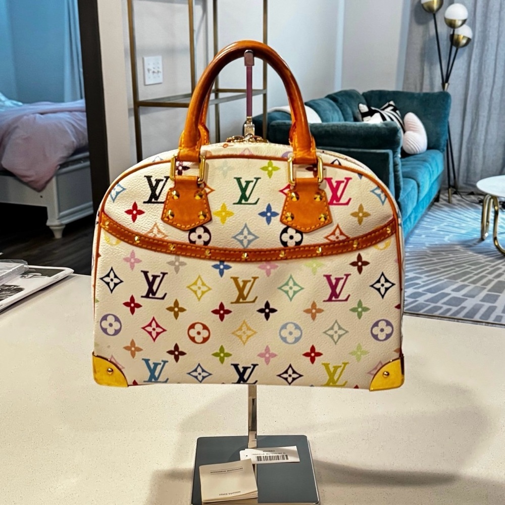 Louis Vuitton Red and Pink Satchel Bag